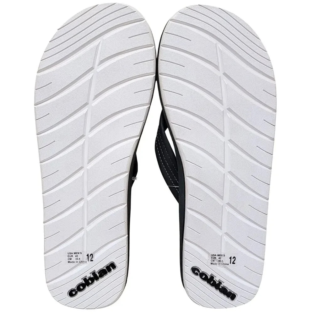 Cobian Men Anchor Beach Pool Flip Flop Sandals Size US 12 Black White